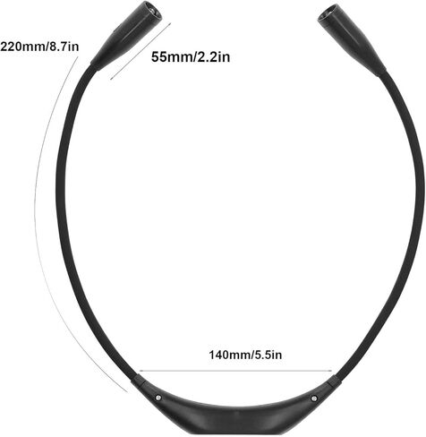 مصباح الرقبة LED القابل لإعادة الشحن عبر USB للجري الليلي وحماية العين وعمر البطارية الطويل (أسود) in Kuwait