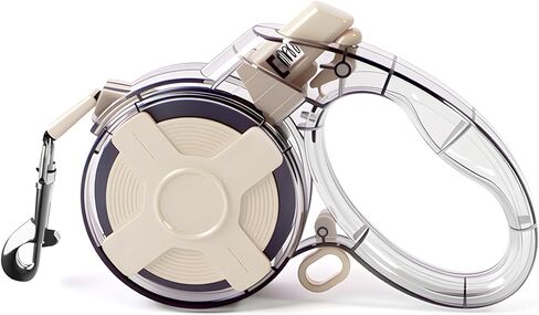 13 ft Tangle-Free Retractable Dog Leash with One-Handed Brake, Strong Nylon Tape & Transparent Shell for Small & Medium Dogs up to 44 lbs in Saudi Arabia