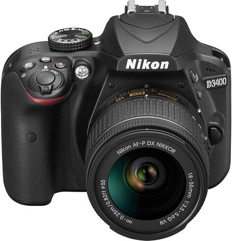 كاميرا Nikon D3400 DSLR مع عدسة AF-P DX NIKKOR مقاس 18-55 مم f/3.5-5.6G VR وعدسة 70-300 مم f/4.5-6.3G ED + ذاكرة 128 جيجابايت + بطارية إضافية + حقيبة كاميرا + حامل ثلاثي القوائم + المزيد (حزمة مكونة من 23 قطعة) (متجددة) in Saudi Arabia