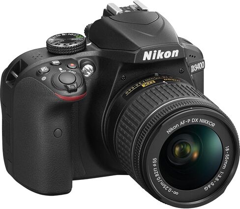 Nikon D3400 DSLR Camera with AF-P DX NIKKOR 18-55mm f/3.5-5.6G VR Lens + 128 GB Memory + Extra Battery + Camera Case + Tripod + More (20pc Bundle) (Renewed) in Saudi Arabia