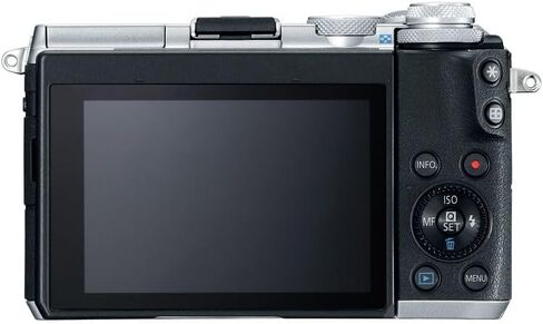 كاميرا Canon EOS M6 الرقمية بدون مرآة مع عدسة مقاس 15-45 مم (فضي) ومستشعر APS-C بدقة 24.2 ميجابكسل وضبط تلقائي للصورة ثنائي البكسل وفيديو عالي الدقة | كاميرا تدوين الفيديو (1725C011) + محول العدسة EF-M + بطاقة ذاكرة سعة 64 جيجابايت + حقيبة in Kuwait