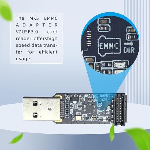 قارئ بطاقة EMMC V2 USB3.0، سرعة عالية لوحدة محول قارئ USB EMMC المتوافقة مع Makerbase MKS لبطاقة ذاكرة التخزين الصغيرة in Kuwait