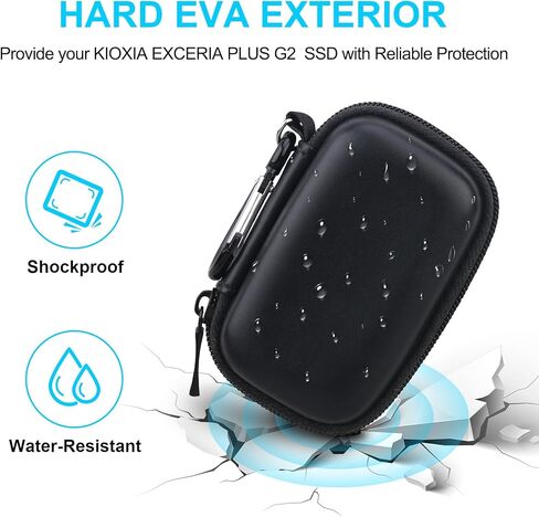 حقيبة حمل صلبة من Lacdo لجهاز KIOXIA EXCERIA Plus G2 SSD 500 جيجا بايت 1 تيرابايت 2 تيرابايت محرك أقراص خارجي صلب محمول مصنوع من مادة EVA مقاومة للصدمات، حقيبة سفر للتخزين، أسود in Kuwait