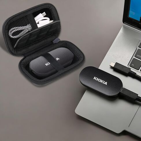 حقيبة حمل صلبة من Lacdo لجهاز KIOXIA EXCERIA Plus G2 SSD 500 جيجا بايت 1 تيرابايت 2 تيرابايت محرك أقراص خارجي صلب محمول مصنوع من مادة EVA مقاومة للصدمات، حقيبة سفر للتخزين، أسود in Kuwait