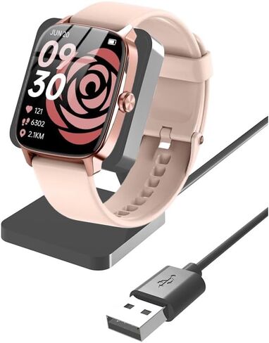 IDW28 Smart Watch Charger,Lamshaw Charging Stand Desk Holder Charging Dock Station Compatible with SOUYIE IDW28, Compatible with SAIKATI IDW28 /YMZ TGW01 Smart Watch 1.85 Inches (Black-Dock) in Saudi Arabia