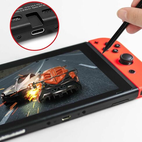 2PCS Charger Port Micro Type-C Charging Port Internal Replacement for Nintendo Switch Console with Screwdrivers Repair Tool Kit in Saudi Arabia