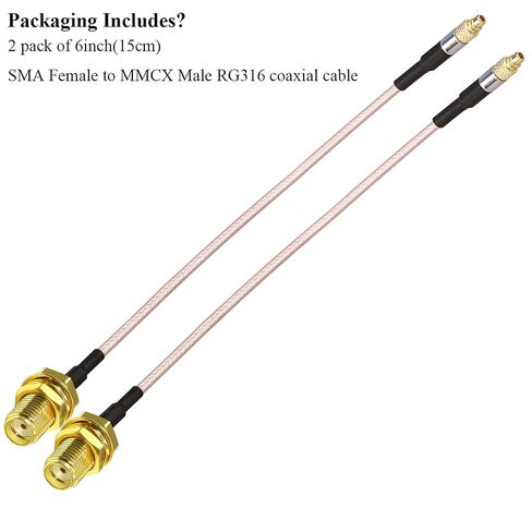 TUOLNK SMA to MMCX Cable SMA Female to MMCX Male RG316 Coax Cable 6inch(15cm) MMCX to SMA WiFi Antenna Extension Cable for Antenna 2 Pack in Saudi Arabia