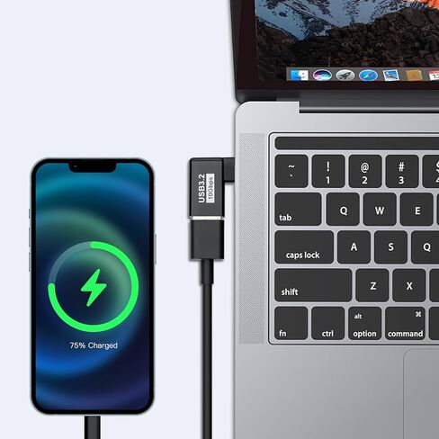محول USB 3.0 إلى Type-C 90 درجة (2 حزمة)، USB أنثى إلى USB-C ذكر OTG للشحن السريع ونقل البيانات in Saudi Arabia