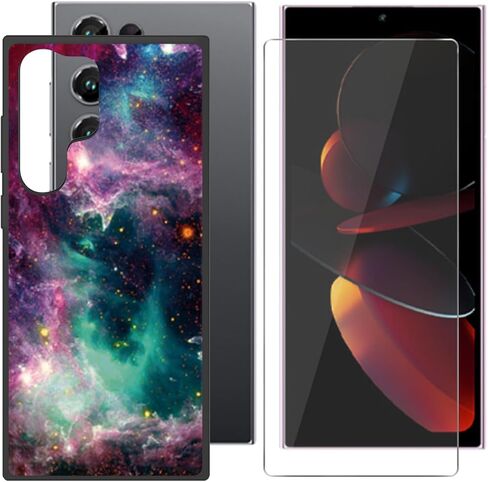 حافظة لهاتف Oukitel C61 Pro (6.88 بوصة) + واقي شاشة - غطاء حماية من السيليكون الناعم باللون الأسود وحزام ممتص للصدمات من الزجاج المقسى صلابة 9H - كن معًا in Saudi Arabia