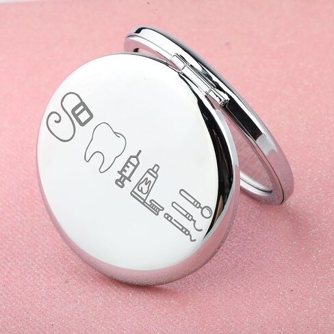 WUSUANED Teeth Dentist Makeup Mirror Dental Hygienist Mirror Dentist Gift Dental Gift Dental Assistant Gift (Teeth Dentist Mirror) in Saudi Arabia