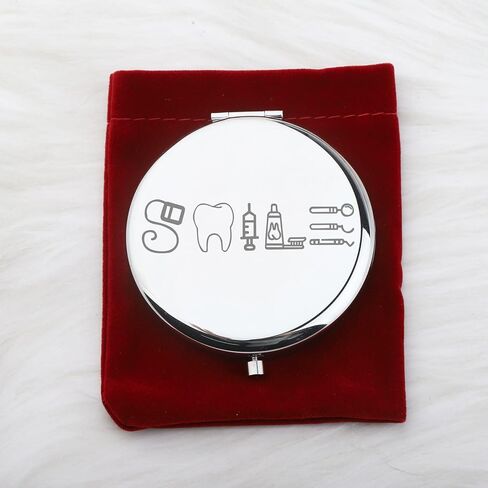 WUSUANED Teeth Dentist Makeup Mirror Dental Hygienist Mirror Dentist Gift Dental Gift Dental Assistant Gift (Teeth Dentist Mirror) in Saudi Arabia