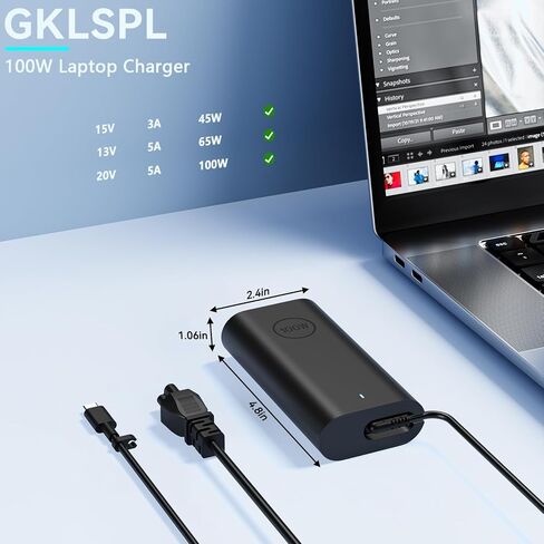 شاحن USB-C بقوة 100 واط متوافق مع Dell Precision 3480 3490 3580 3581 3590 3591 5480 5490 5680 5690 Latitude 9440 9450 2 في 1 7000 5000 سلسلة متوافقة مع Inspiron 13 14 16 17 Pro 14 16 زائد in Kuwait