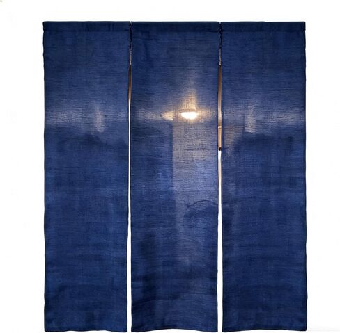 7vcraft Wide Japanese Doorway Curtain | Handwoven Linen Ramie (あさ) Noren Curtain | Traditional Deco Room Divider Tapestry (Yellow 3 Panels, 52x59in) in Saudi Arabia