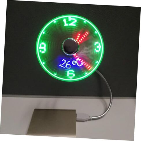 مروحة ساعة BESPORTBLE USB مع شاشة LED في الوقت الحقيقي، مروحة تبريد صغيرة قابلة لإعادة الشحن عبر USB للكمبيوتر المحمول وسطح المكتب، تعمل بالطاقة الشخصية للاستخدام في المكتب والسفر in Kuwait