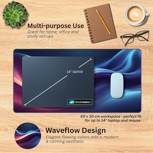 لوحة الماوس ، Aurora Waveflow Desk Desk Mat (23.6 × 11.8 بوصة) in Saudi Arabia