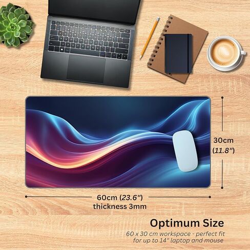 لوحة الماوس ، Aurora Waveflow Desk Desk Mat (23.6 × 11.8 بوصة) in Saudi Arabia