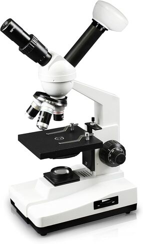 Vision Scientific VME0007-T-RC-2NN رؤية مزدوجة، عدسة WF 10x و25x، تكبير 40x—400x، تركيز خشن محوري ودقيق، بطارية قابلة لإعادة الشحن، كاميرا عدسة رقمية بدقة 2.0 ميجابكسل in Kuwait