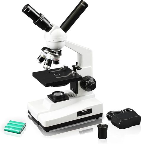 Vision Scientific VME0007-T-RC-2NN رؤية مزدوجة، عدسة WF 10x و25x، تكبير 40x—400x، تركيز خشن محوري ودقيق، بطارية قابلة لإعادة الشحن، كاميرا عدسة رقمية بدقة 2.0 ميجابكسل in Kuwait