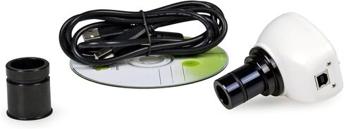 Vision Scientific VME0007-T-RC-2NN رؤية مزدوجة، عدسة WF 10x و25x، تكبير 40x—400x، تركيز خشن محوري ودقيق، بطارية قابلة لإعادة الشحن، كاميرا عدسة رقمية بدقة 2.0 ميجابكسل in Kuwait