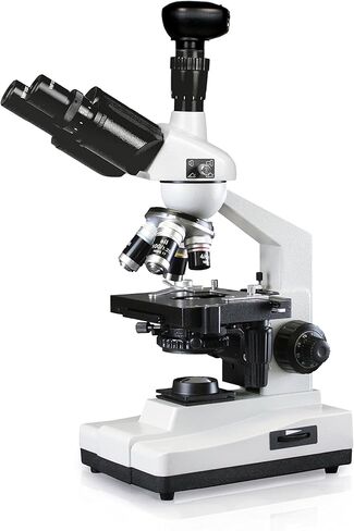Vision Scientific VME0007-TT-100-LD-3NN ثلاثي العينيات، عدسات WF 10x، تكبير 40x-1000x، تركيز خشن محوري ودقيق، مكثف 1.25 NA Abbe، مسرح ميكانيكي، كاميرا رقمية 3.0 ميجابكسل in Kuwait