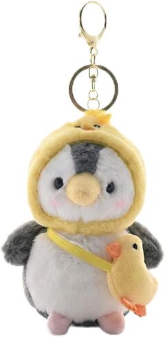 WANXINZHIQU لطيف البطريق حقيبة سلسلة مفاتيح Charms للنساء حقائب الظهر المحافظ Kawaii اكسسوارات الجمالية سيارة حلقة رئيسية حامل in Kuwait