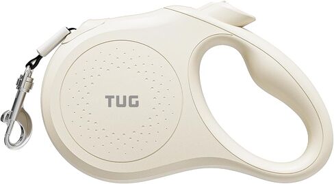 TUG Quest Retractable Dog Leash | 360° Tangle-Free Retraction | 16 ft Strong Nylon Tape (Large, Cream) in Saudi Arabia