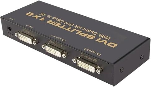 ​4K DVI Splitter 1X2 Switch Switcher 1 DVI-D Input and 2 Output Port for TV Monitor PC(UK Plug) in Saudi Arabia