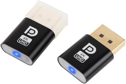 2 قطعة محول عرض افتراضي DisplayPort، محاكي 4K UHD EDID، قابس دمية العرض بدون رأس لبطاقة الرسومات in Kuwait