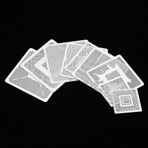 مجموعة 33 قطعة من استنسل BGA Reballing عالية الجودة للتدفئة المباشرة - مثالية للوحات الأم للكمبيوتر المحمول وسطح المكتب وبطاقات الرسومات - بأحجام متنوعة من الفولاذ المقاوم للصدأ in Saudi Arabia