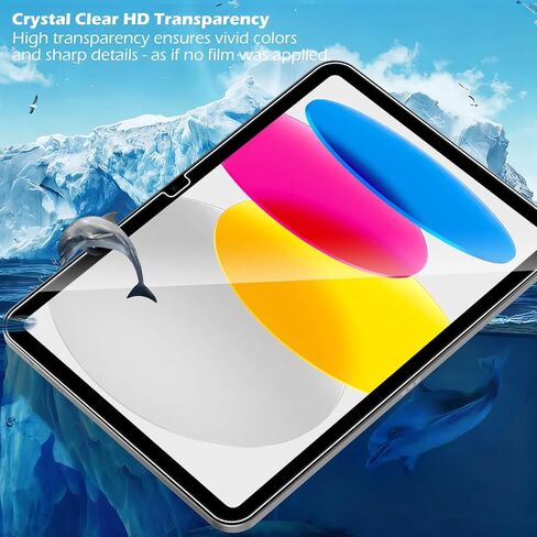 واقي شاشة متوافق مع iPad (A16) 11th 2025/ 10th 2022 10.9"، زجاج مقسى مع صينية تثبيت [وضوح HD] [9 صلابة] [مضاد للخدش] [سهل التركيب] in Kuwait