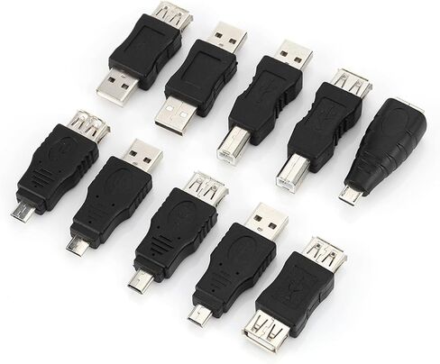 plplaaoo USB2 0 Adapters Connectors Converters Pack of 40 Angled Mini Micro Type B Male Female Plug and Play Universal Compatibility for Electronics Devices Computers Black in Saudi Arabia