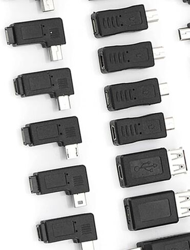 plplaaoo USB2 0 Adapters Connectors Converters Pack of 40 Angled Mini Micro Type B Male Female Plug and Play Universal Compatibility for Electronics Devices Computers Black in Saudi Arabia