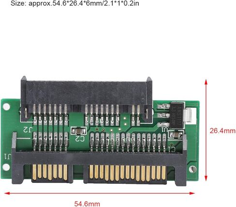 plplaaoo Micro SATA to SATA Adapter Compact Dual Voltage 16 Pin Female to 22 Pin Male Converter for 1.8 Inch SSD HDD to 2.5 Inch Drive ABS Black 54.6x26.4x6mm in Saudi Arabia
