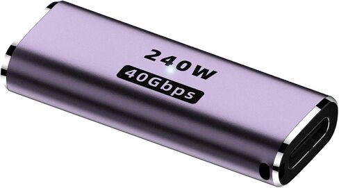 محول plplaaoo من النوع C أنثى إلى أنثى 40 جيجابت في الثانية 240 وات عالي السرعة USB C إلى USB C مادة ABS متينة حجم صغير للهاتف والكمبيوتر المحمول والكمبيوتر الشخصي in Saudi Arabia