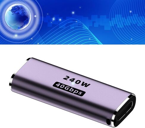 محول plplaaoo من النوع C أنثى إلى أنثى 40 جيجابت في الثانية 240 وات عالي السرعة USB C إلى USB C مادة ABS متينة حجم صغير للهاتف والكمبيوتر المحمول والكمبيوتر الشخصي in Saudi Arabia