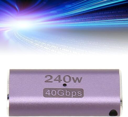 محول plplaaoo من النوع C أنثى إلى أنثى 40 جيجابت في الثانية 240 وات عالي السرعة USB C إلى USB C مادة ABS متينة حجم صغير للهاتف والكمبيوتر المحمول والكمبيوتر الشخصي in Saudi Arabia