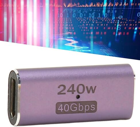 محول plplaaoo من النوع C أنثى إلى أنثى 40 جيجابت في الثانية 240 وات عالي السرعة USB C إلى USB C مادة ABS متينة حجم صغير للهاتف والكمبيوتر المحمول والكمبيوتر الشخصي in Saudi Arabia