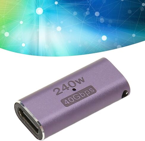 محول plplaaoo من النوع C أنثى إلى أنثى 40 جيجابت في الثانية 240 وات عالي السرعة USB C إلى USB C مادة ABS متينة حجم صغير للهاتف والكمبيوتر المحمول والكمبيوتر الشخصي in Saudi Arabia