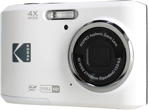حزمة الكاميرا الرقمية Kodak Pixpro FZ45 (أبيض) تتضمن: بطاقة ذاكرة سعة 64 جيجابايت، بطاريات قابلة لإعادة الشحن، حامل ثلاثي مرن، قارئ بطاقات، محفظة بطاقات، حزام يد، مجموعة تنظيف كاملة in Kuwait