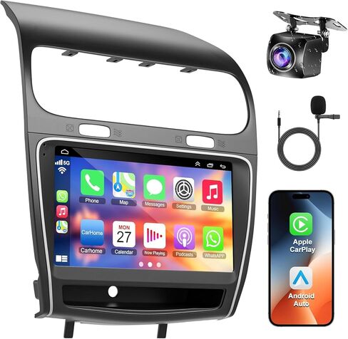ستيريو سيارة 4G+64G Android 13 لسيارة Dodge Journey 2011-2019، راديو سيارة بشاشة تعمل باللمس IPS مقاس 9 بوصة مع Carplay لاسلكي/Android Auto، GPS، WiFi، بلوتوث، دعم Obd2/DVR/DSP in Kuwait