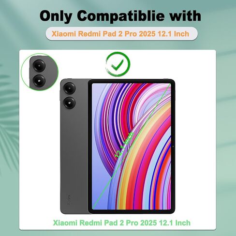 واقي شاشة Caweet لجهاز Xiaomi Redmi Pad 2 PRO مقاس 12.1 بوصة إصدار 2025، واقي غشاء من الزجاج المقوى عالي الدقة 9H، عبوتان in Kuwait