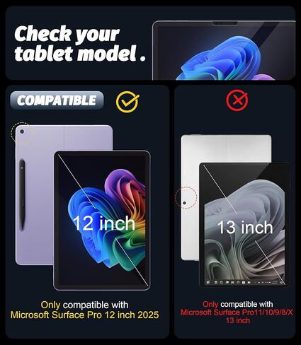 Orzero (3 Pack) Compatible for Microsoft Surface Pro 12 inch 2025 Tempered Glass Screen Protector, Protector De Pantalla 9H High Definition Anti-Scratch Bubble-Free in Saudi Arabia