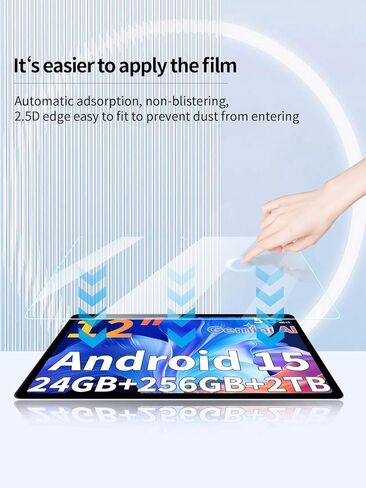واقي شاشة لجهاز Relndoo TAB9 Android 15 اللوحي مقاس 12 بوصة، مضاد للخدش 9H حساس للمس، حواف مستديرة 2.5D خالية من الفقاعات، سهل التركيب، عبوتان. in Kuwait