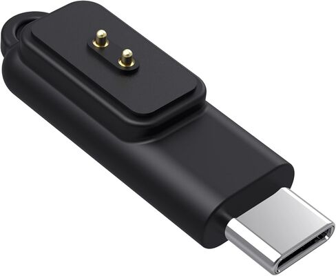 قاعدة شحن بديلة من Discool متوافقة مع Xiaomi Band 10/10 NFC/9/9 Pro/8 Active/8 Pro/Band 2، محول حامل شاحن الساعة الذكية ذكر إلى Famale من النوع C (أسود/قطعتين) in Kuwait