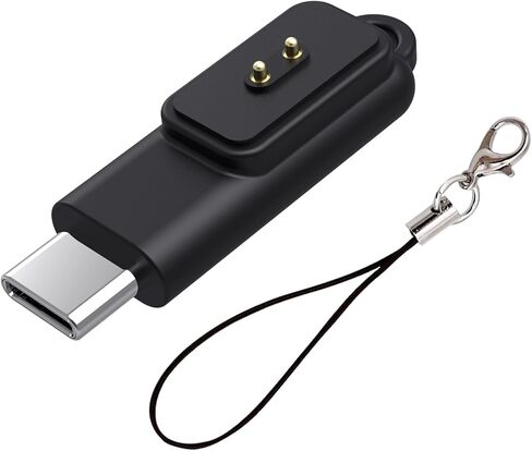 قاعدة شحن بديلة من Discool متوافقة مع Xiaomi Band 10/10 NFC/9/9 Pro/8 Active/8 Pro/Band 2، محول حامل شاحن الساعة الذكية ذكر إلى Famale من النوع C (أسود/قطعتين) in Kuwait