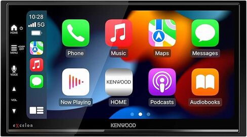 KENWOOD DMX709S eXcelon شاشة لمس سعوية 6.95 بوصة، ستيريو السيارة، CarPlay وAndroid Auto، بلوتوث، راديو AM/FM HD، مشغل MP3، منفذ USB، DIN مزدوج، 13 نطاق EQ Plus SXV300V1 SiriusXM Tuner in Kuwait