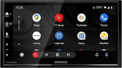 KENWOOD DMX709S eXcelon شاشة لمس سعوية 6.95 بوصة، ستيريو السيارة، CarPlay وAndroid Auto، بلوتوث، راديو AM/FM HD، مشغل MP3، منفذ USB، DIN مزدوج، 13 نطاق EQ Plus SXV300V1 SiriusXM Tuner in Kuwait