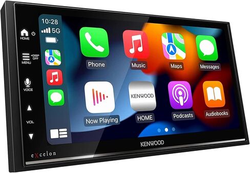 KENWOOD DMX709S eXcelon شاشة لمس سعوية 6.95 بوصة، ستيريو السيارة، CarPlay وAndroid Auto، بلوتوث، راديو AM/FM HD، مشغل MP3، منفذ USB، DIN مزدوج، 13 نطاق EQ Plus SXV300V1 SiriusXM Tuner in Kuwait