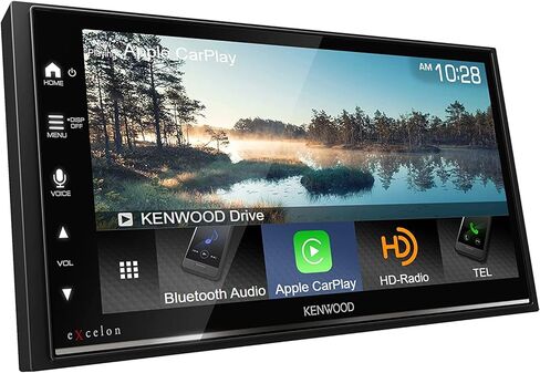 KENWOOD DMX709S eXcelon شاشة لمس سعوية 6.95 بوصة، ستيريو السيارة، CarPlay وAndroid Auto، بلوتوث، راديو AM/FM HD، مشغل MP3، منفذ USB، DIN مزدوج، 13 نطاق EQ Plus SXV300V1 SiriusXM Tuner in Kuwait