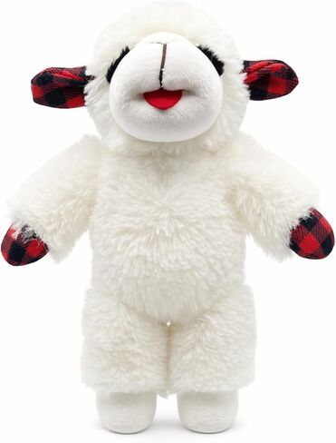 Multipet Holiday Lambchop Dog Toy Plush Plaid | Plush Pet Dog Toy Squeaker | Lambchop Gingham | Interactive Squeaky | Officially Licensed (Large) in Saudi Arabia